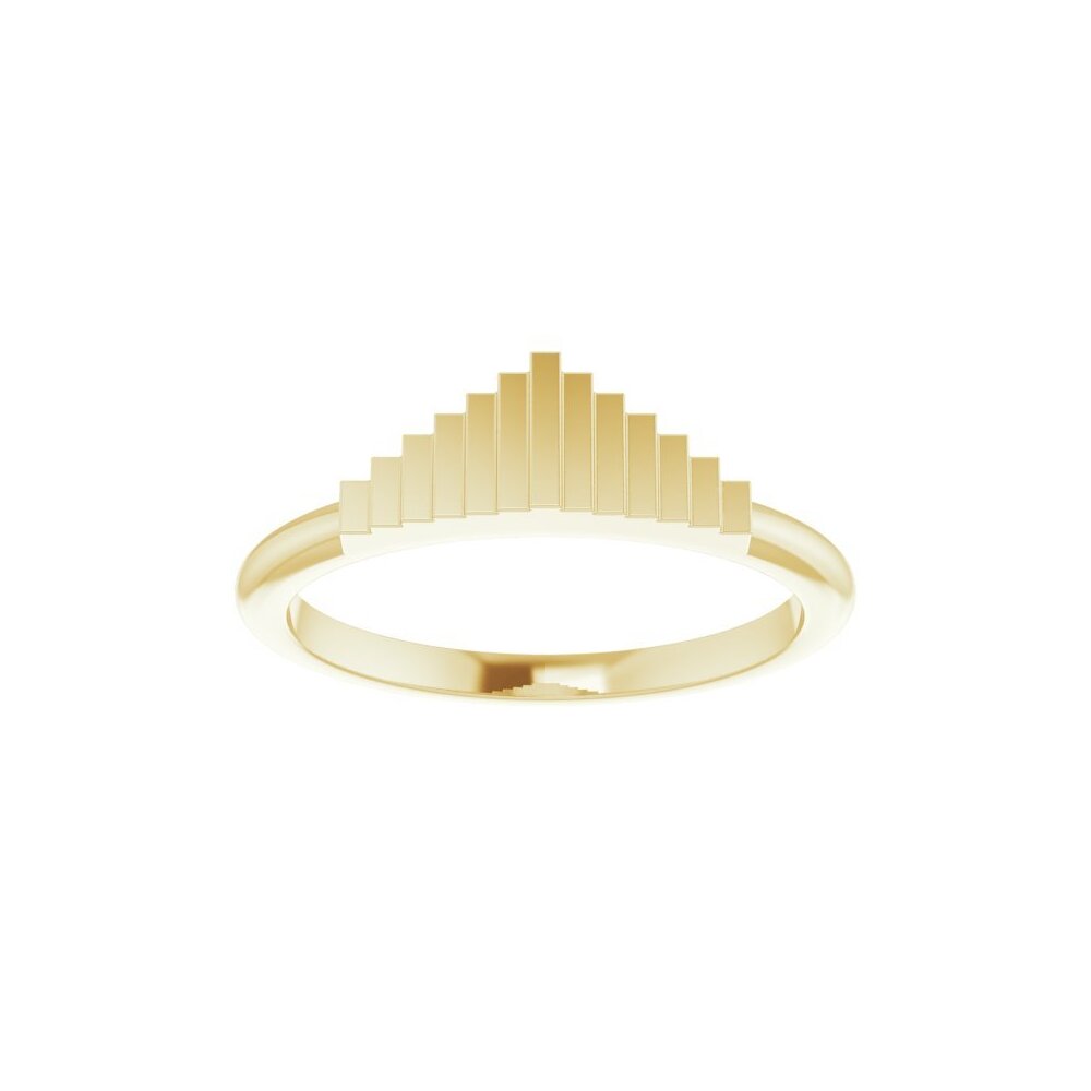 14K Yellow Gold Art Deco-Inspired Geometric Ring