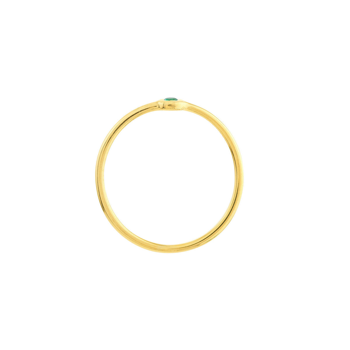 14K Yellow Gold Wire Emerald Ring