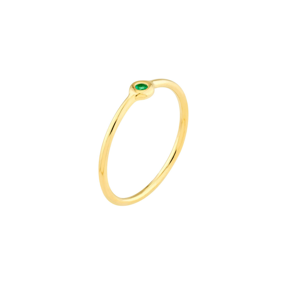 14K Yellow Gold Wire Emerald Ring