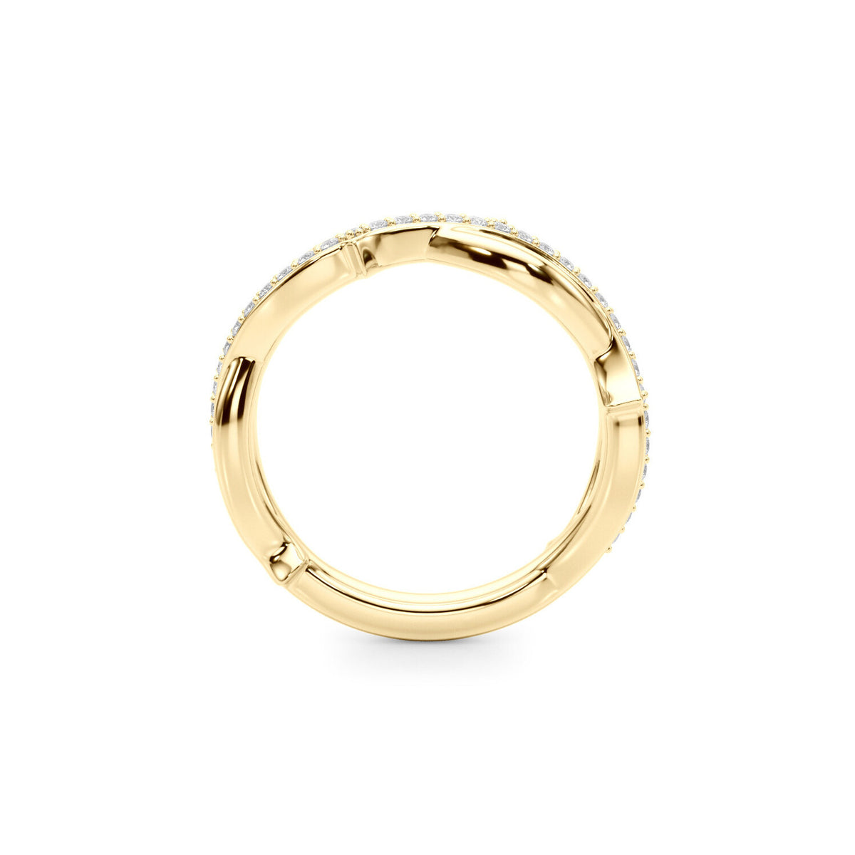 14K Yellow Gold Diamond Twisted Thorn Ring