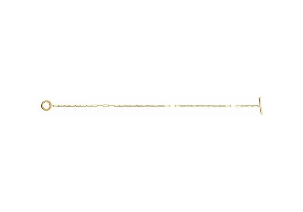 14K Yellow Gold Diamond Toggle Paperclip Bracelet