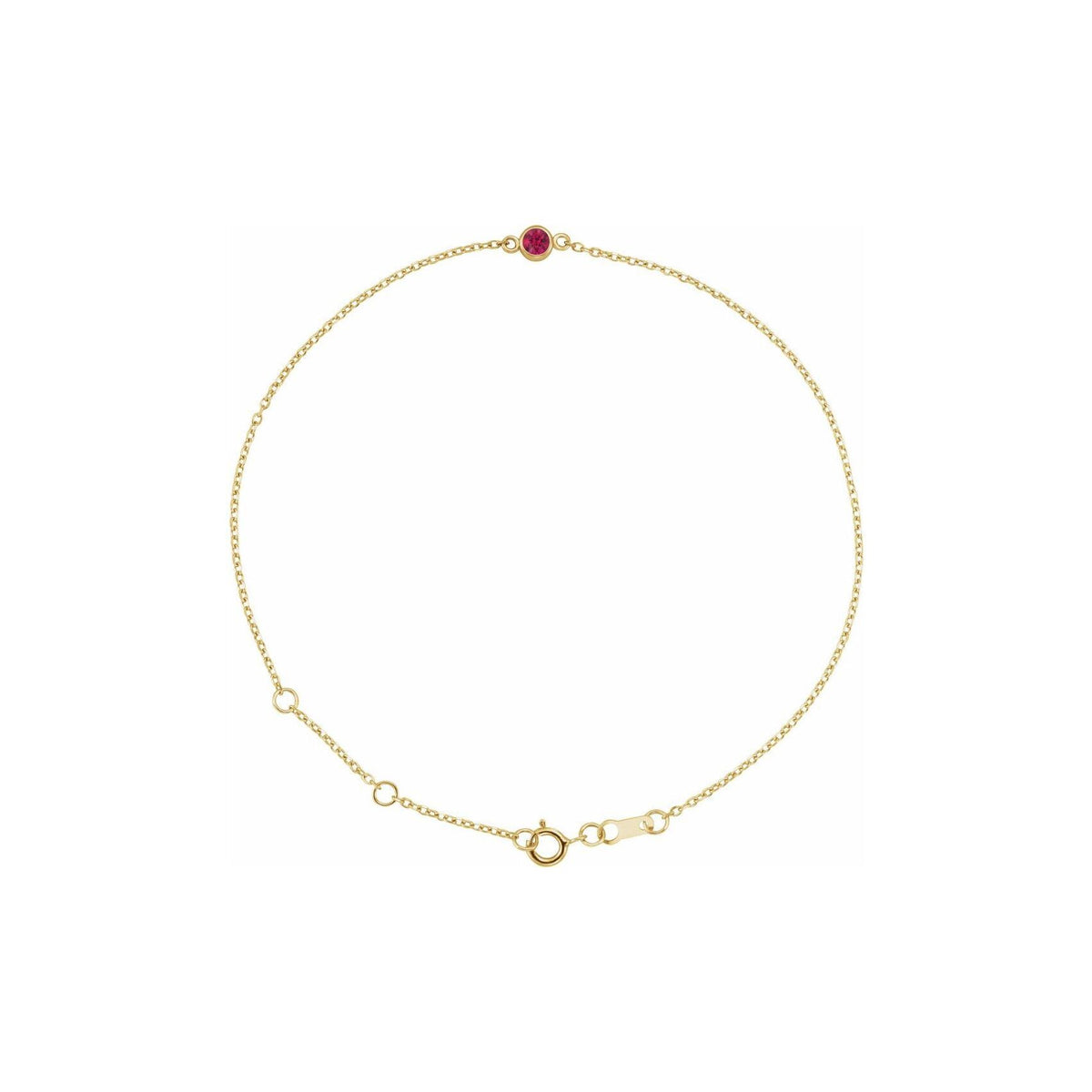 14K Yellow Gold Bezel-Set Ruby Bracelet