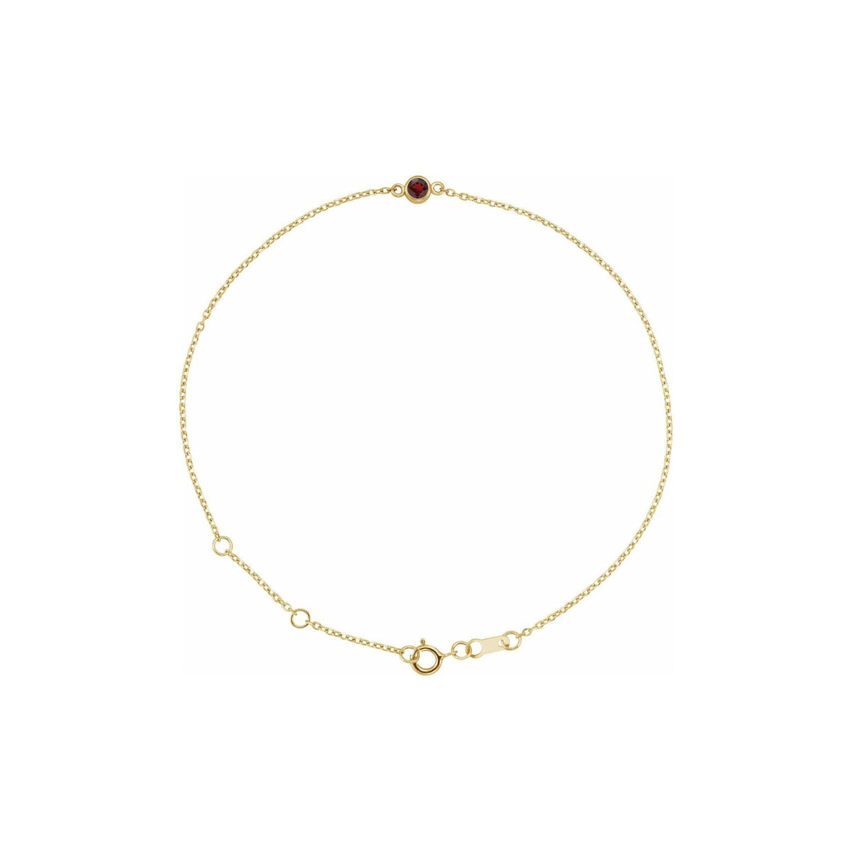 14K Yellow Gold Bezel-Set Garnet Bracelet