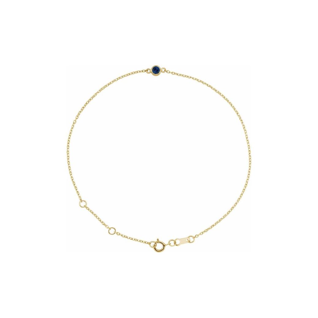 14K Yellow Gold Bezel-Set Sapphire Bracelet