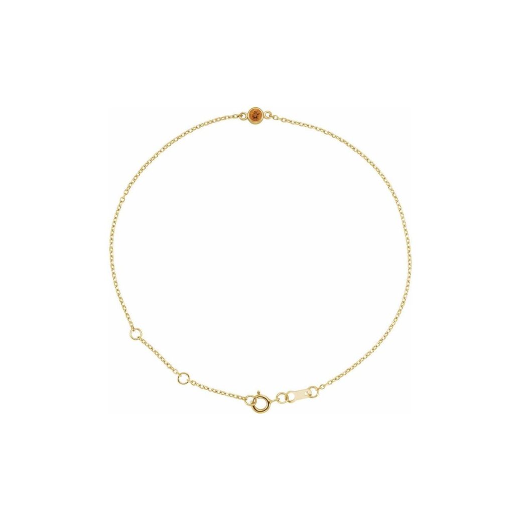 14K Yellow Gold Bezel-Set Citrine Bracelet