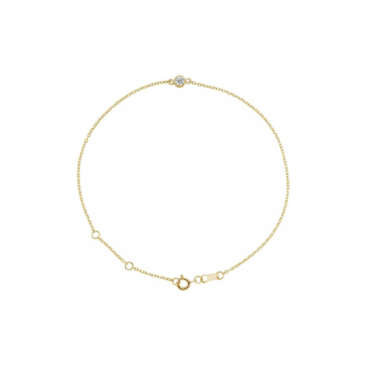 14K Yellow Gold Bezel-Set Diamond Bracelet