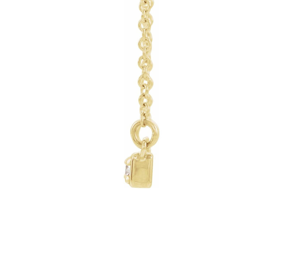 14K Yellow Gold Partial Diamond Bar Necklace