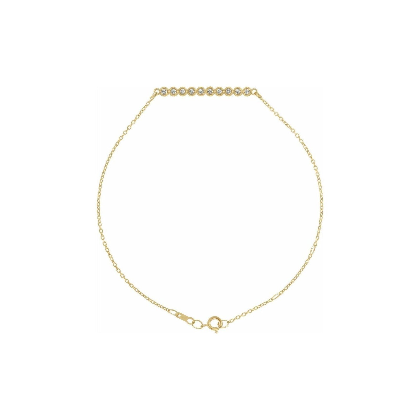 14K Yellow Gold Diamond Bar Bracelet