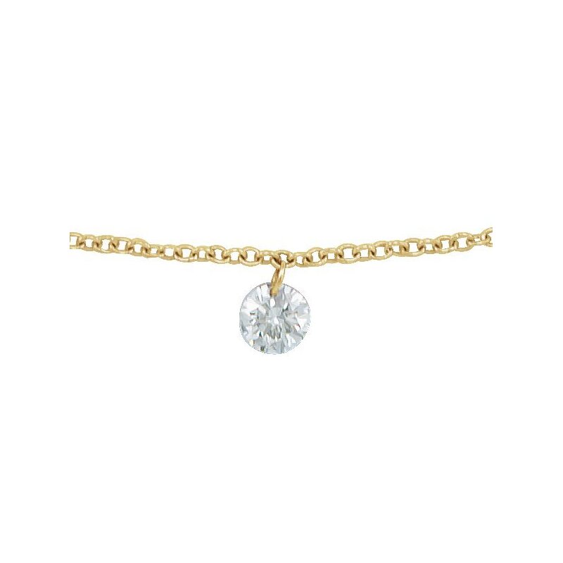 14K Yellow Gold Petite Drilled Diamond Bracelet