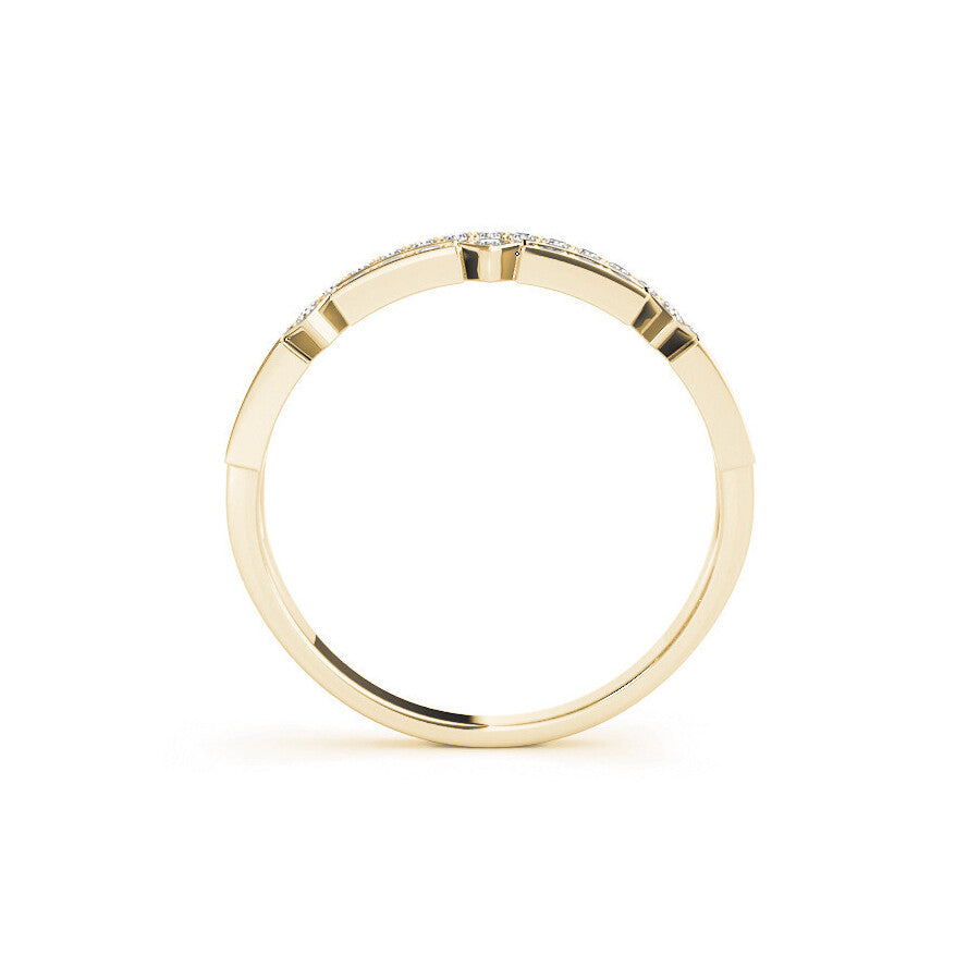 14K Yellow Gold Geometric Double Diamond Band