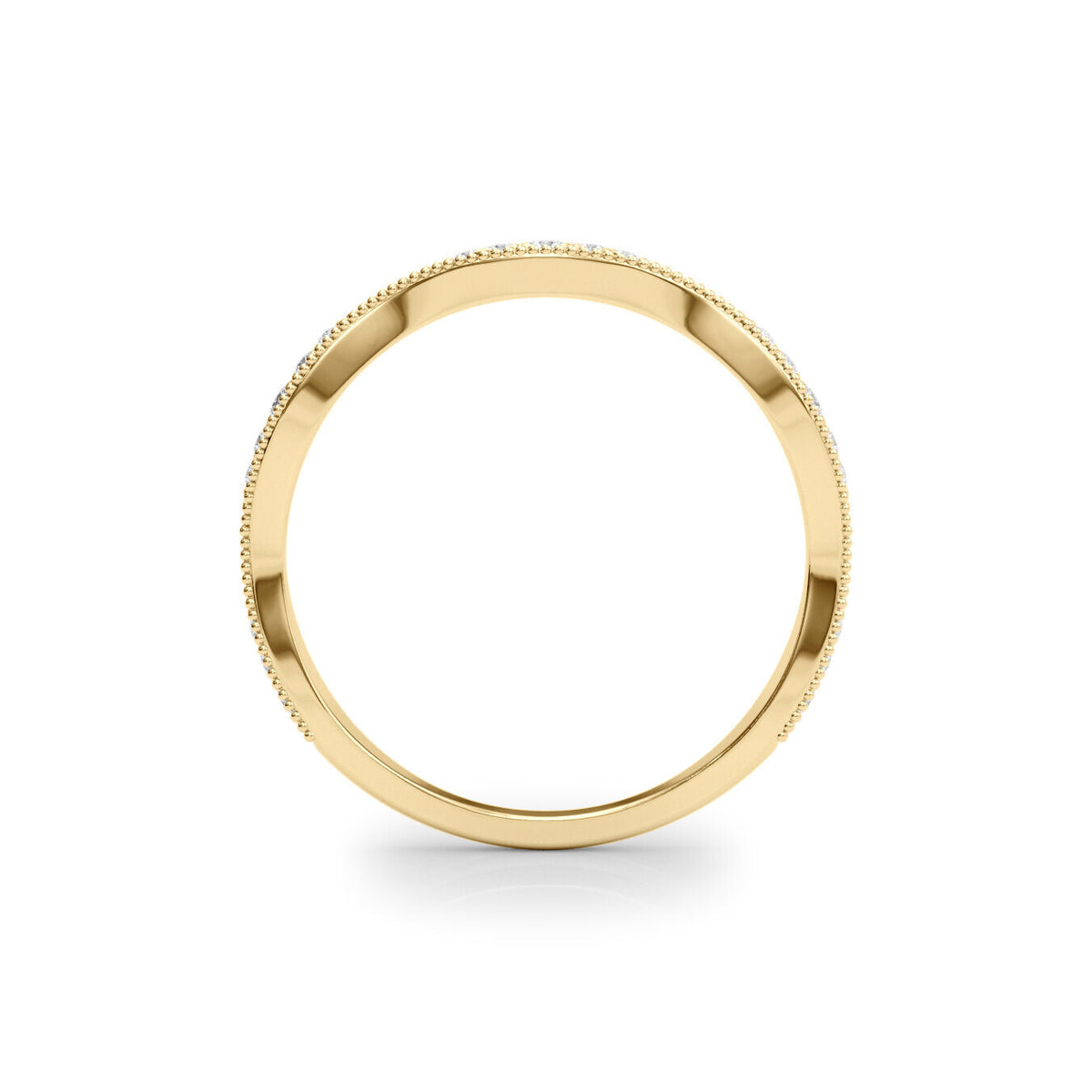 14K Yellow Gold Diamond Pavé Wave Ring