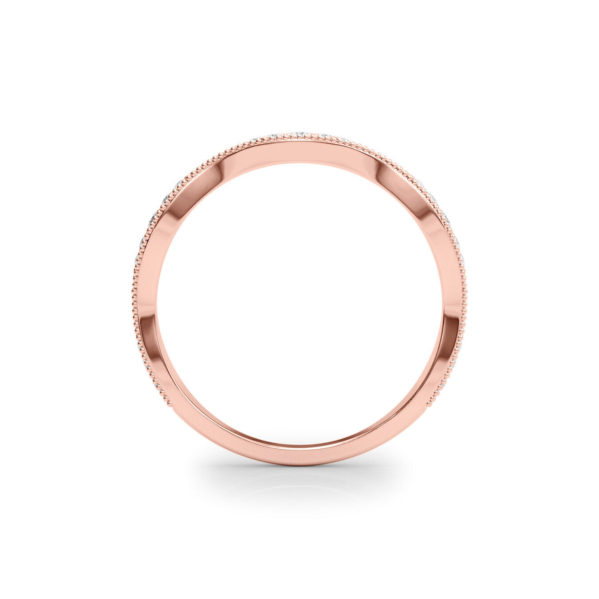 14K Rose Gold Diamond Pavé Wave Ring