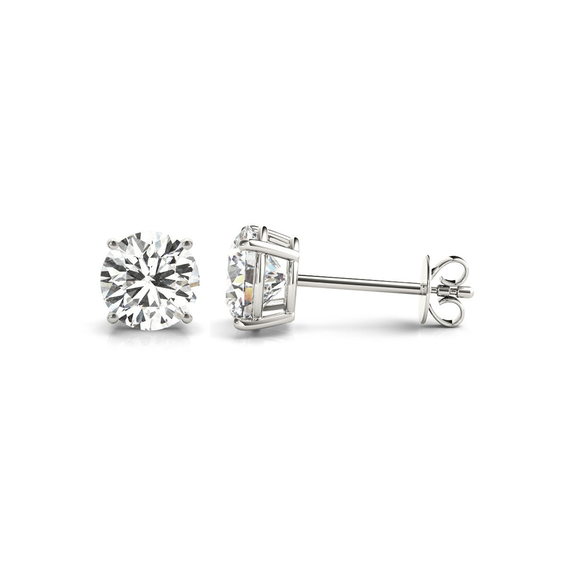 Lab-Grown Round Diamond Stud Earrings