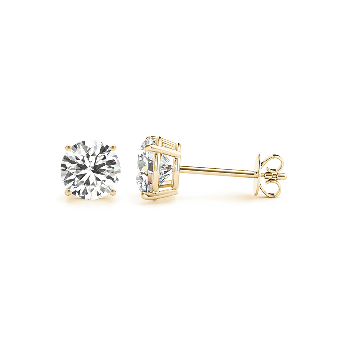 Lab-Grown Round Diamond Stud Earrings