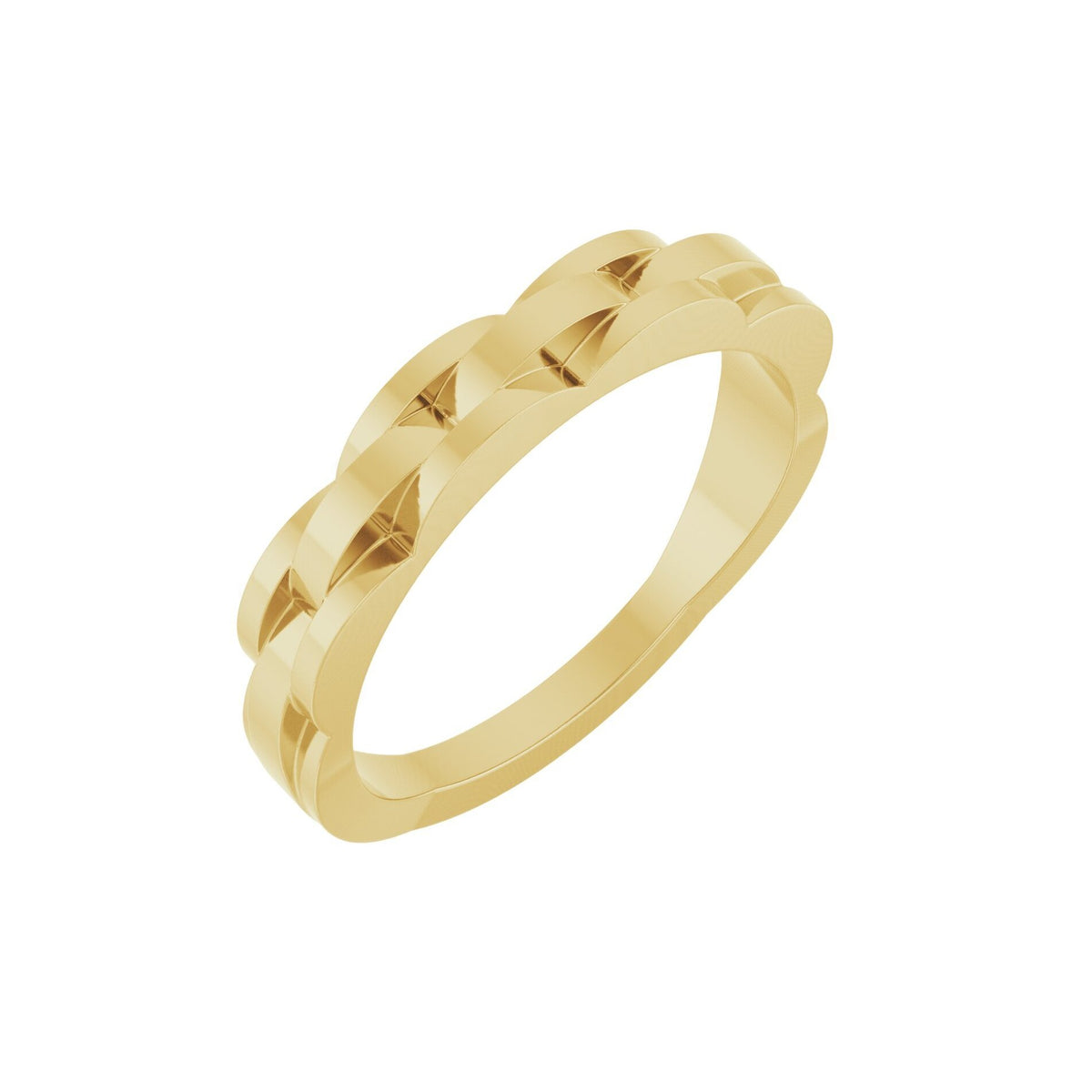 14K Yellow Gold Partial Chain Link Ring