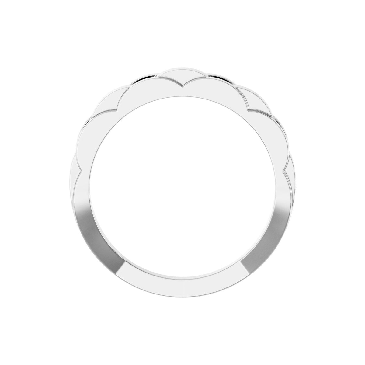 14K White Gold Partial Chain Link Ring