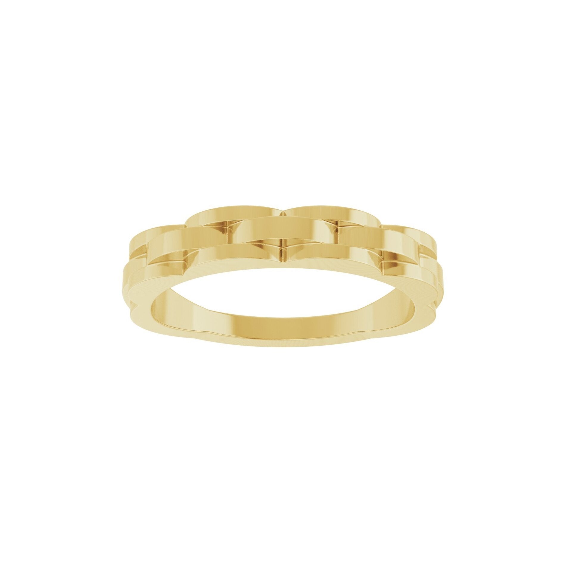 14K Yellow Gold Partial Chain Link Ring