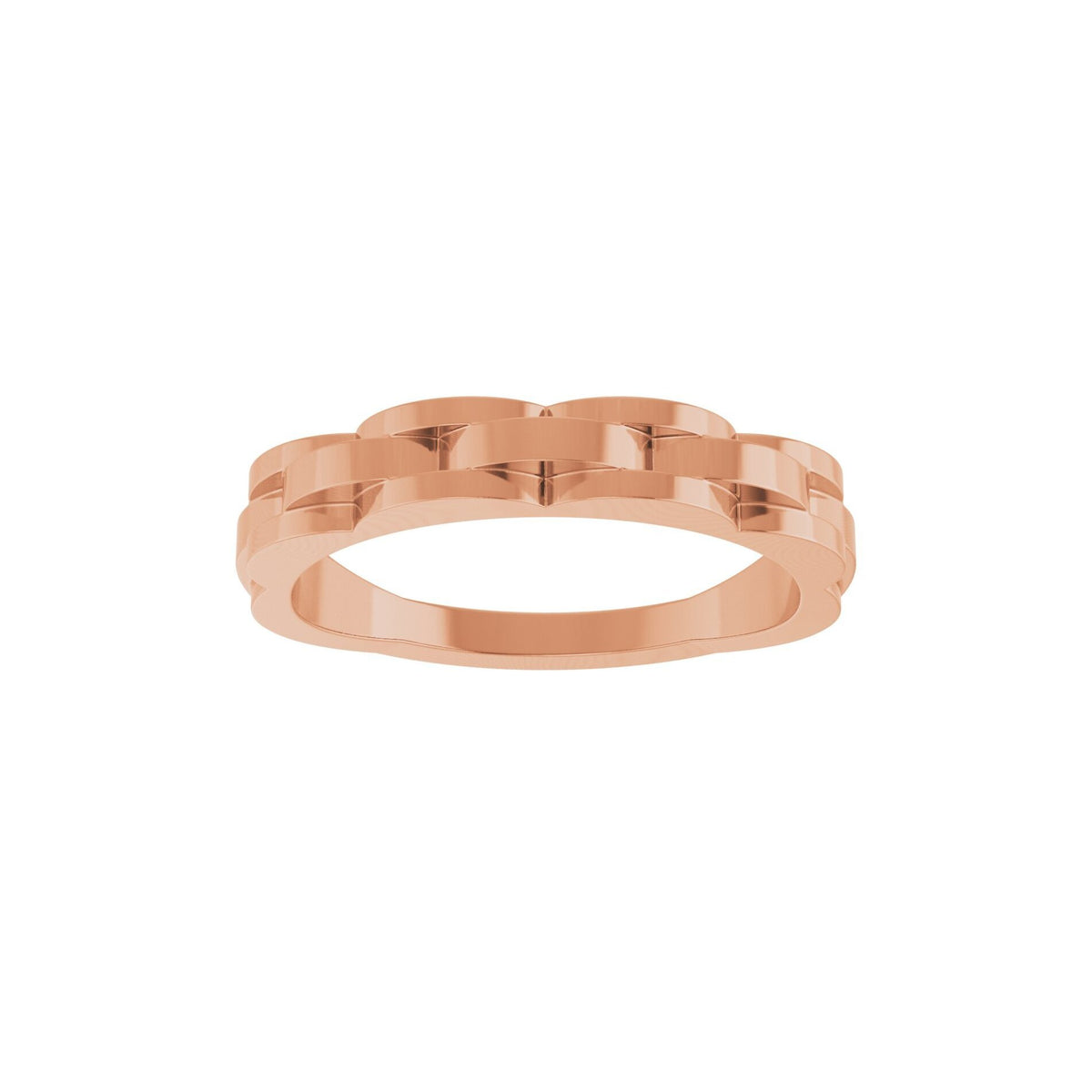 14K Rose Gold Partial Chain Link Ring