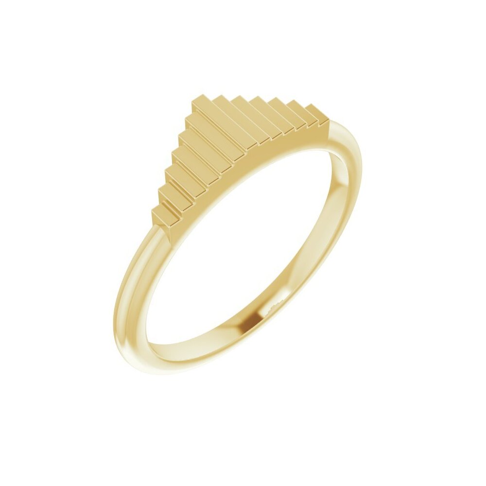 14K Yellow Gold Art Deco-Inspired Geometric Ring