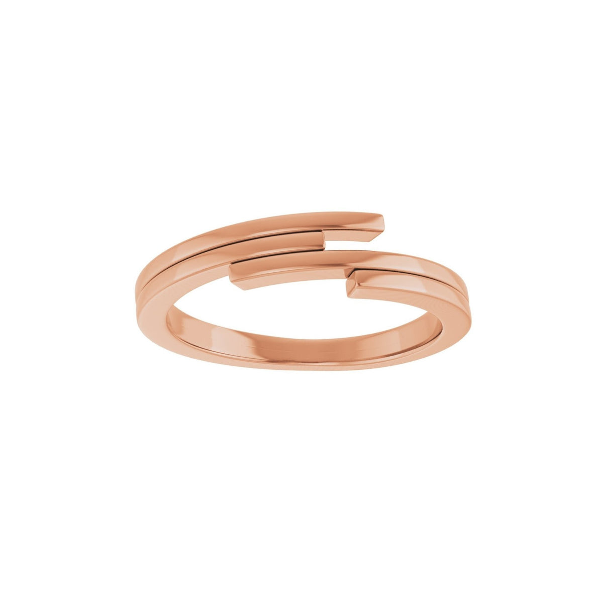 14K Rose Gold Geometric Bypass Ring