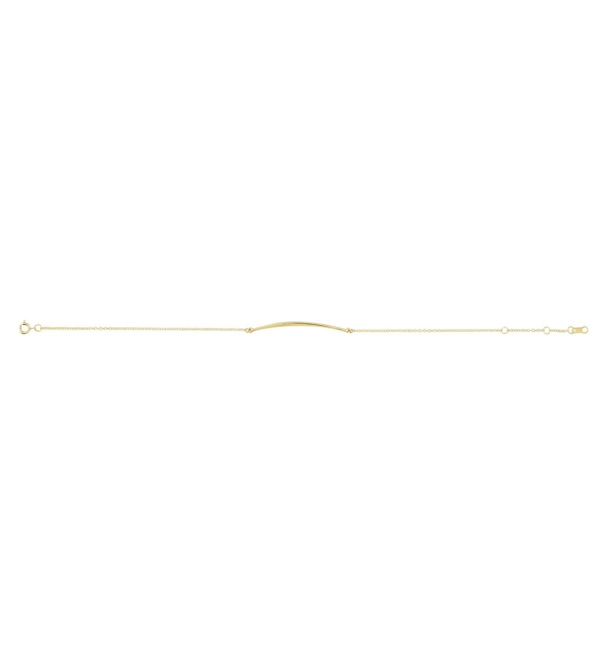 14K Yellow Gold Curved Bar Bracelet