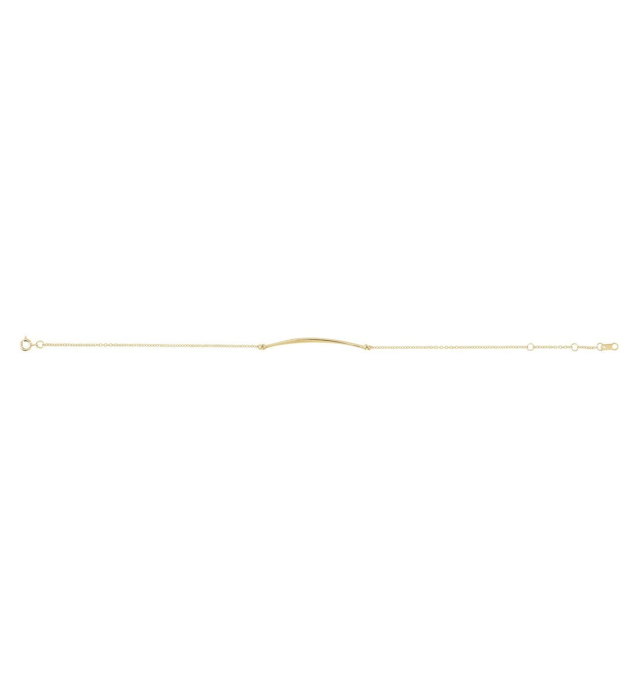 14K Yellow Gold Curved Bar Bracelet