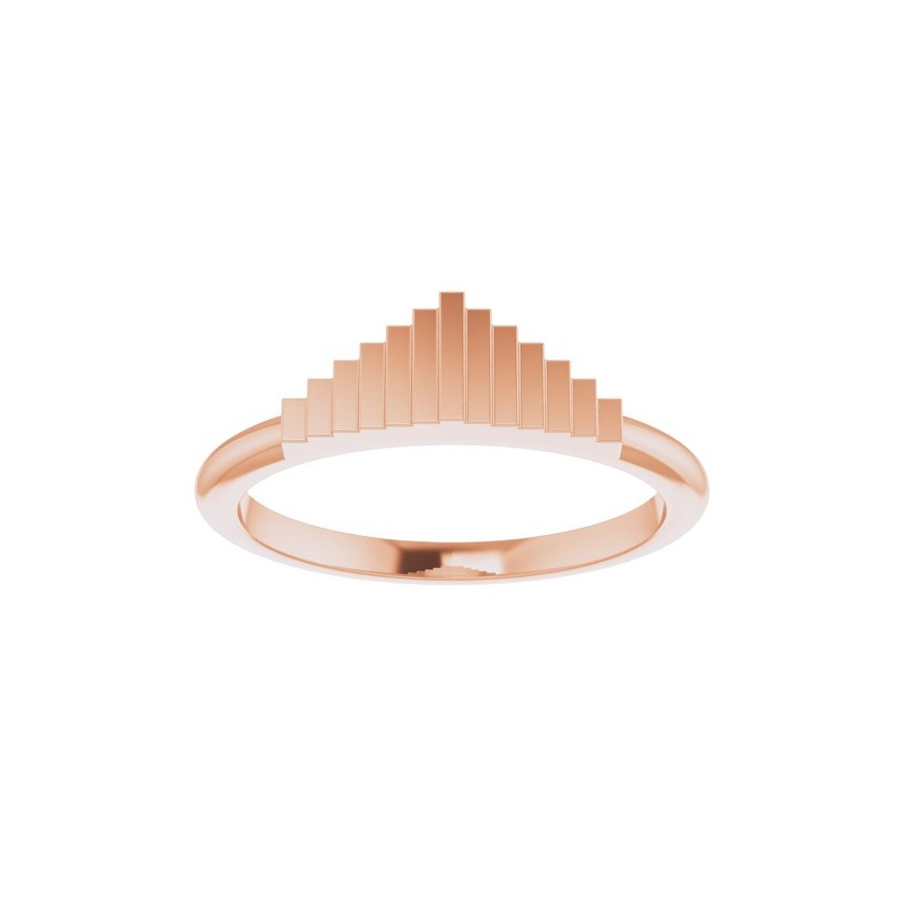 14K Rose Gold Art Deco-Inspired Geometric Ring