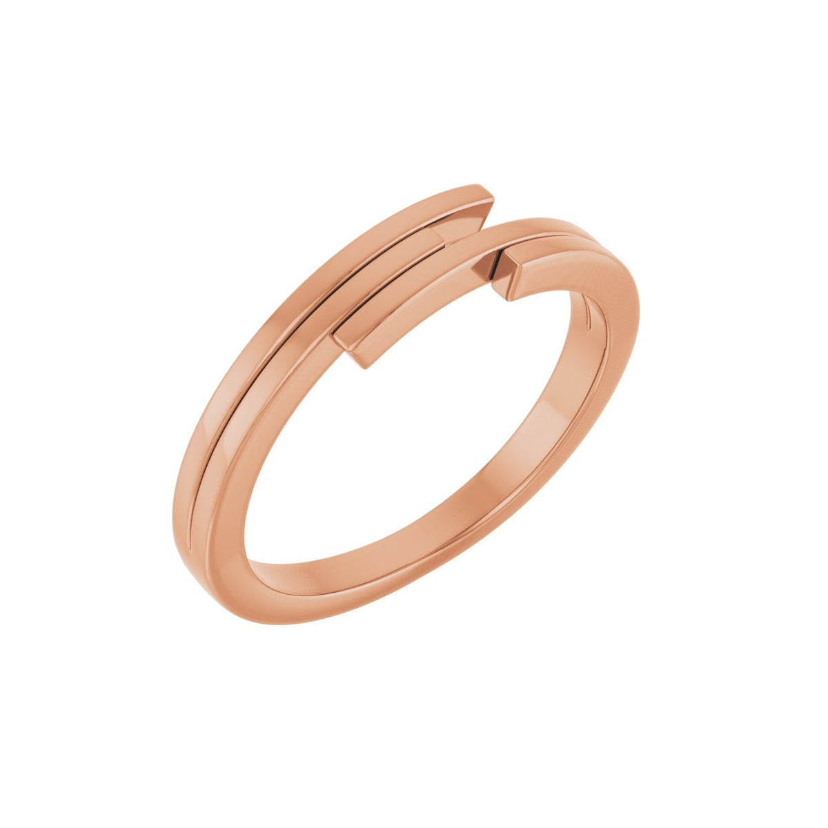 14K Rose Gold Geometric Bypass Ring