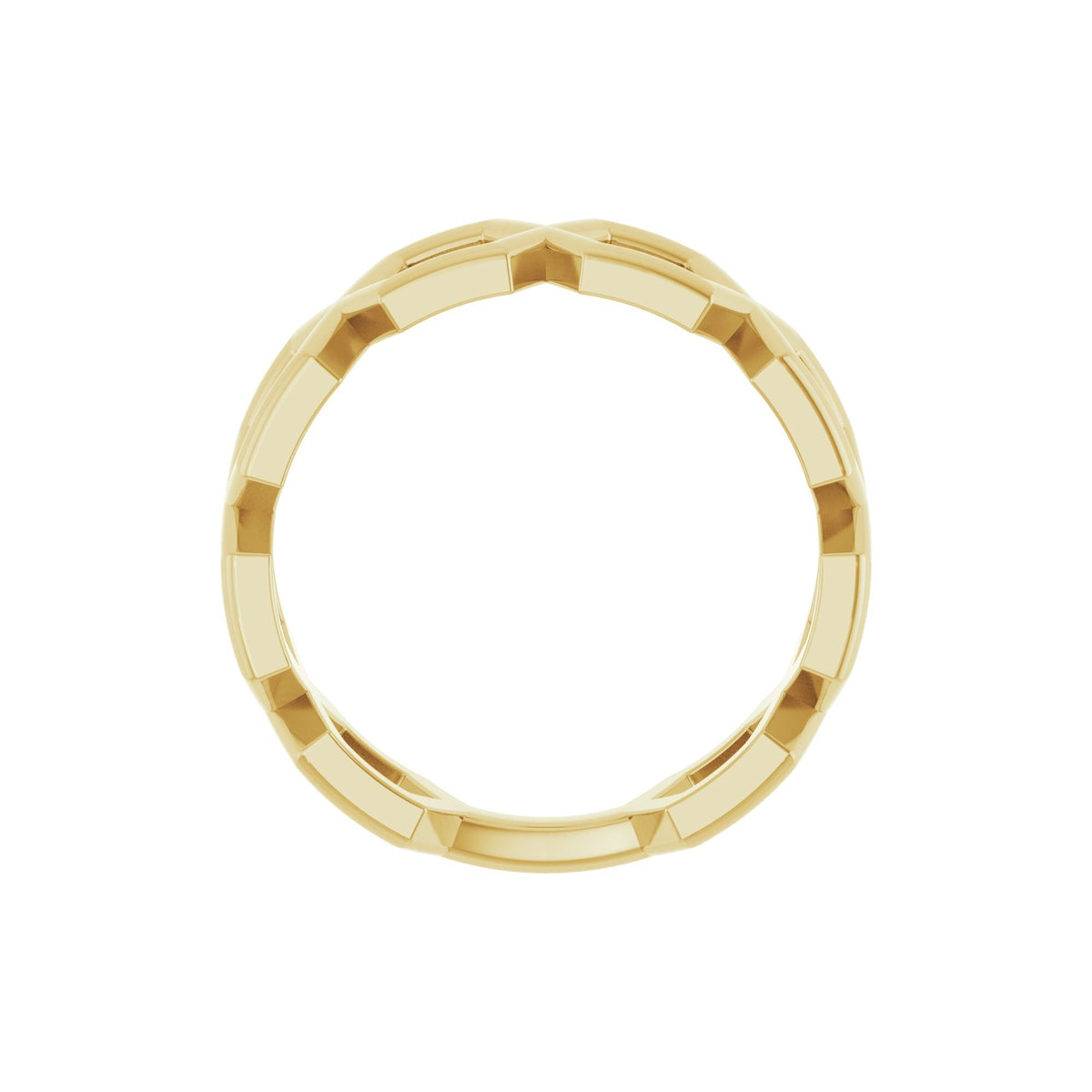 14K Yellow Gold Honeycomb Pattern Ring