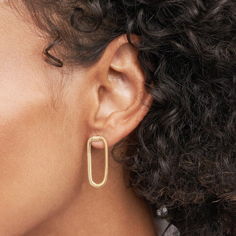 14K Yellow Gold Snake Chain Earrings