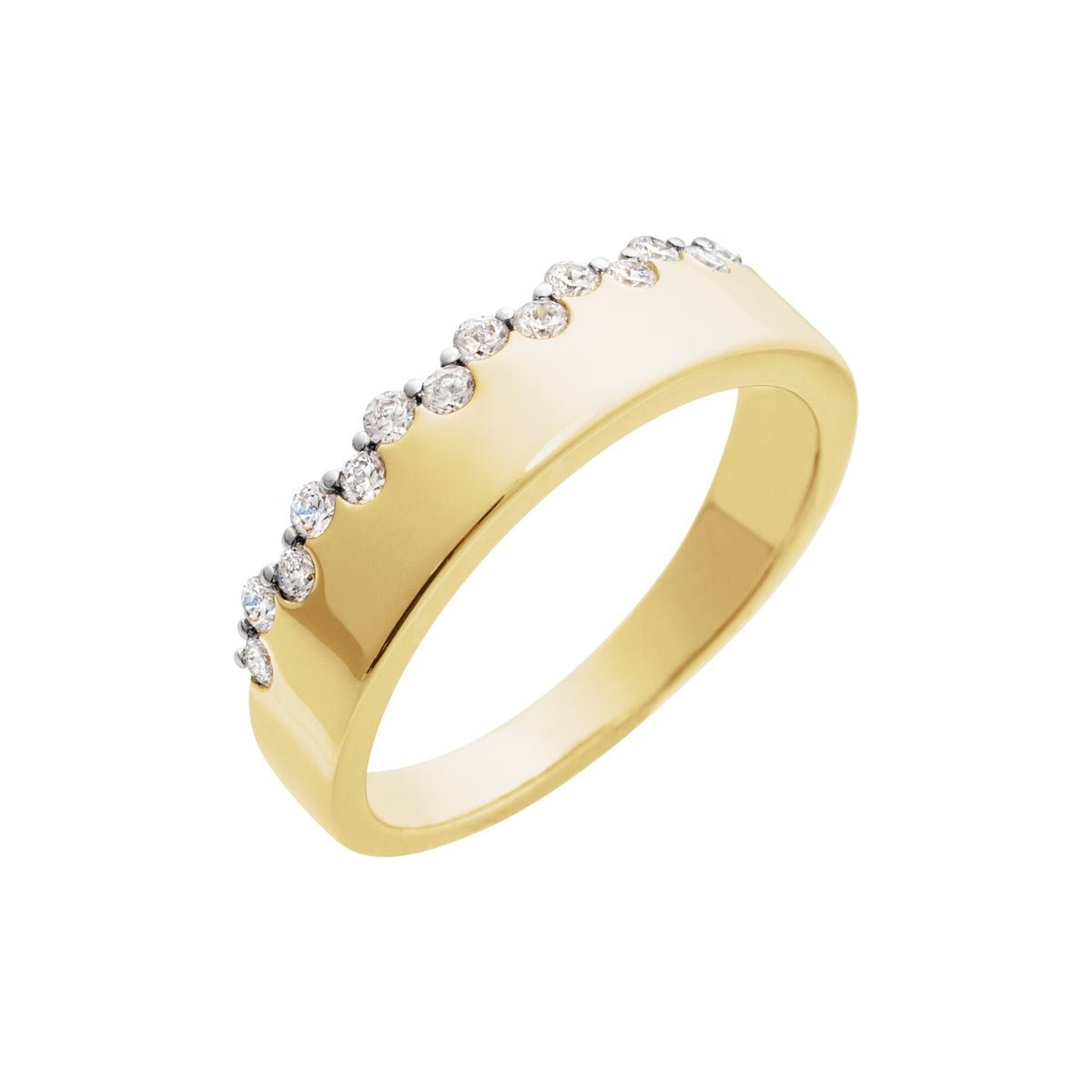 14K Yellow Gold and Diamond Sierra Nevada Ring