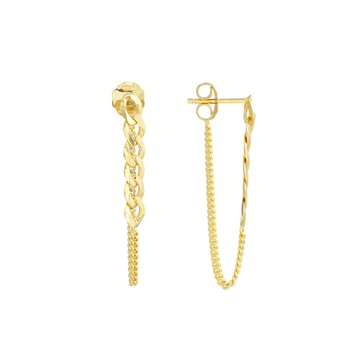 Curb Chain Front-to-Back Earrings