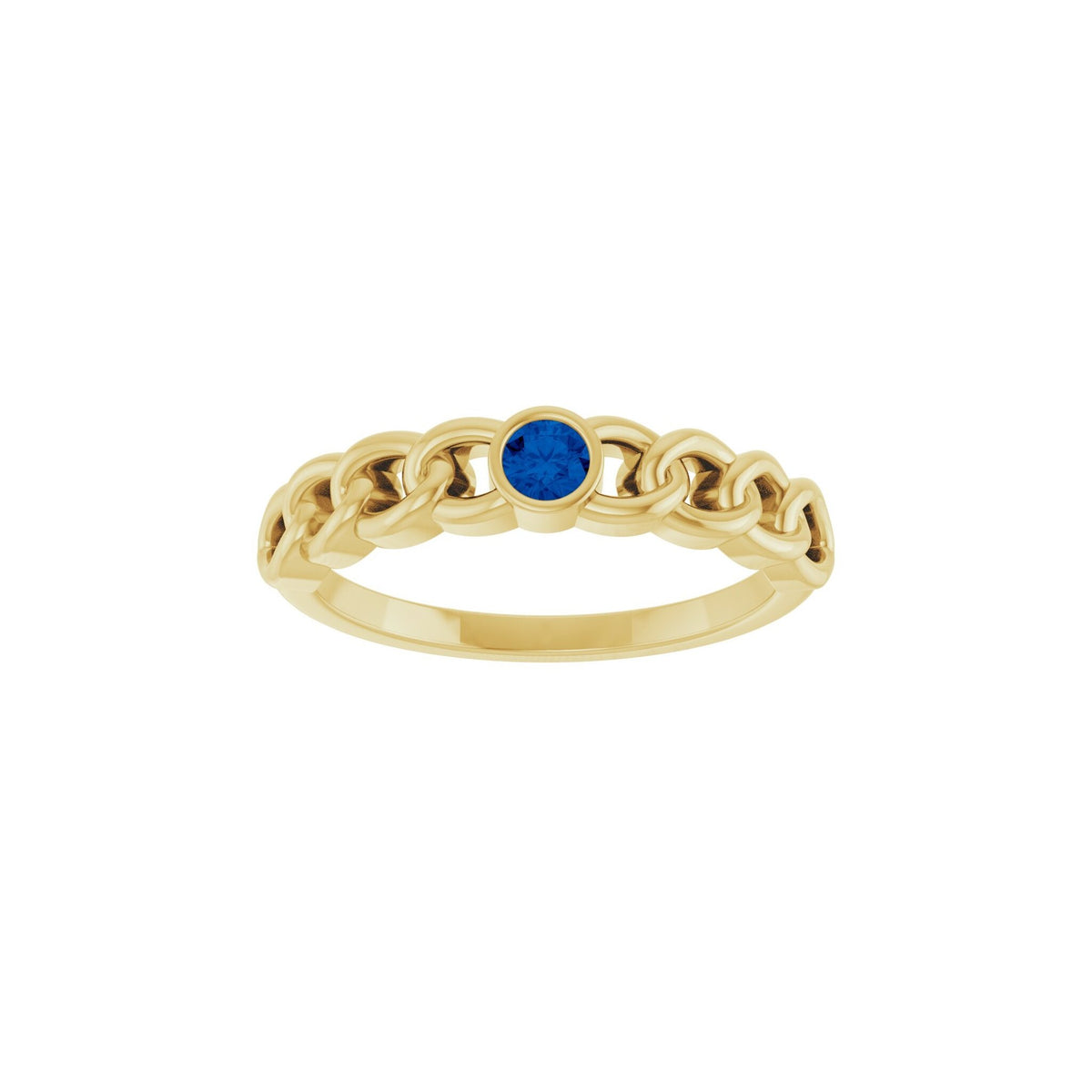 Curb Link Gemstone Ring