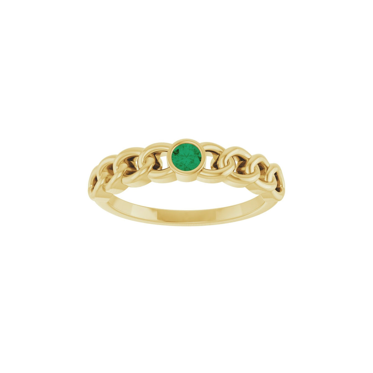 Curb Link Gemstone Ring