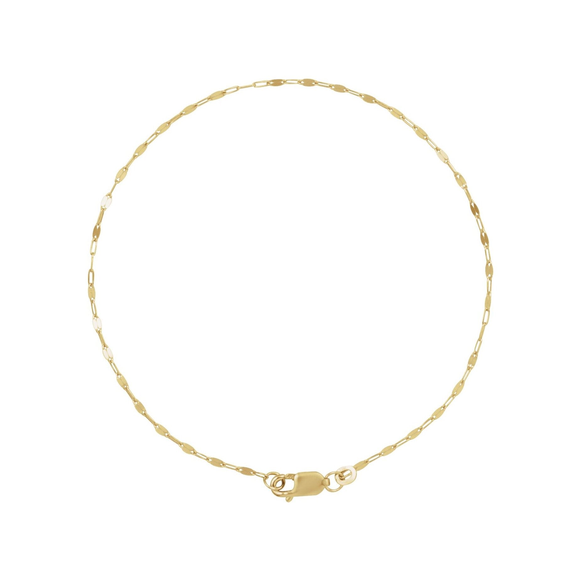 14K Yellow Gold Skinny Keyhole Chain Bracelet