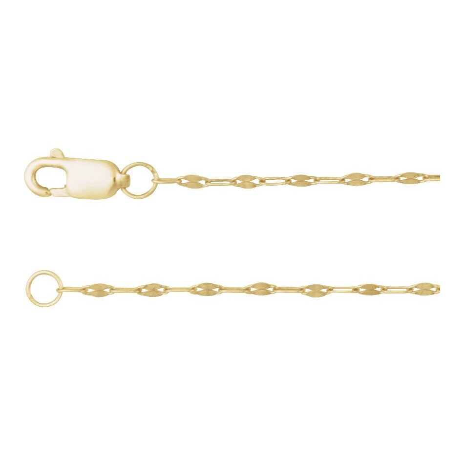 14K Yellow Gold Skinny Keyhole Chain Bracelet