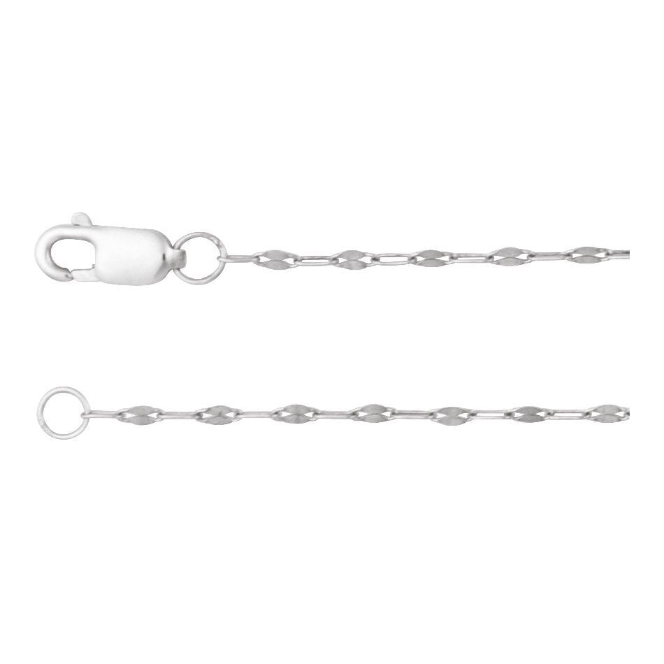 14K White Gold Skinny Keyhole Chain Bracelet