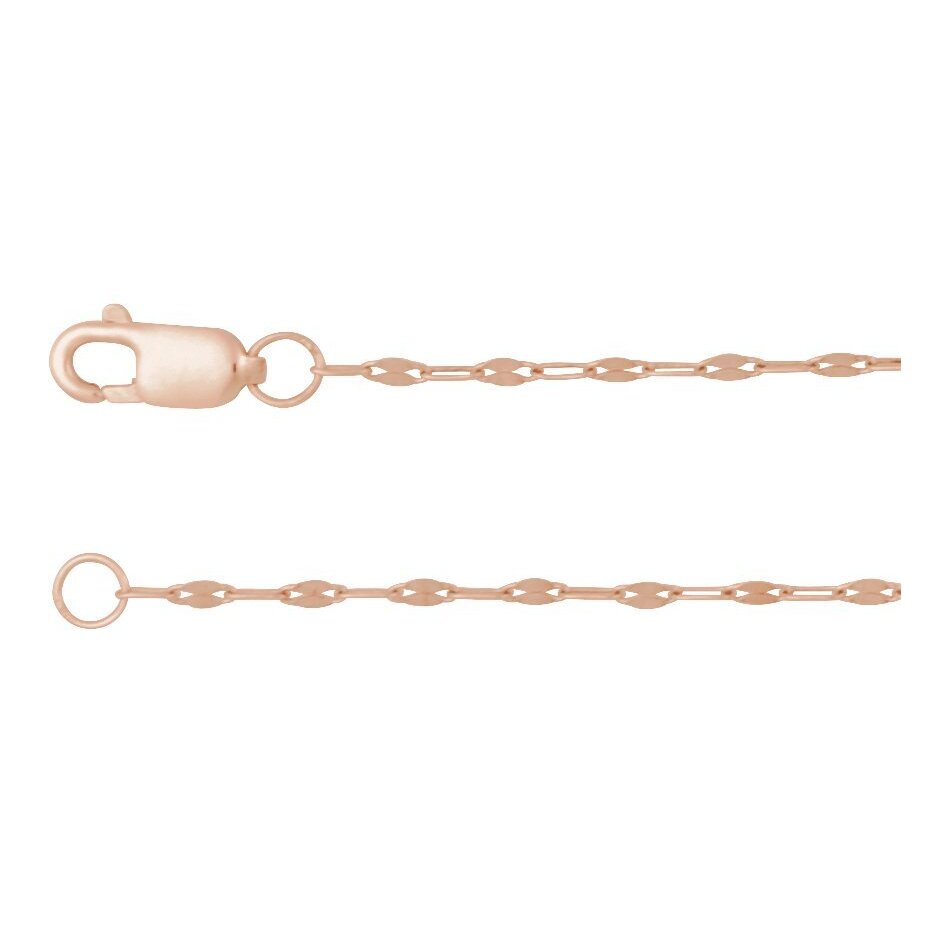 14K Rose Gold Skinny Keyhole Chain Bracelet