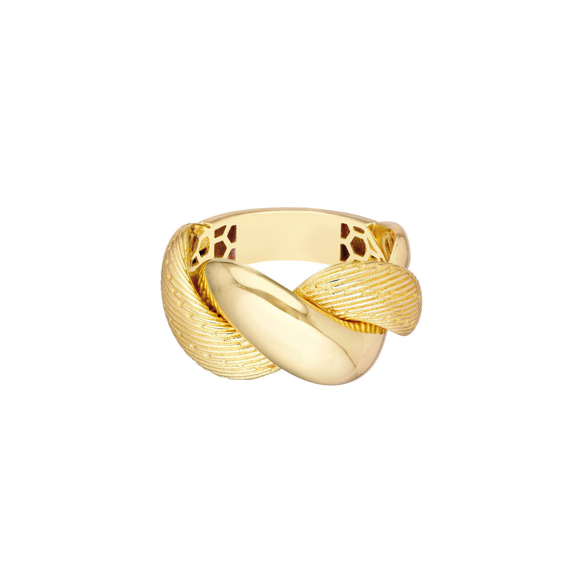 14K Yellow Gold Jumbo Textured Twist Ring