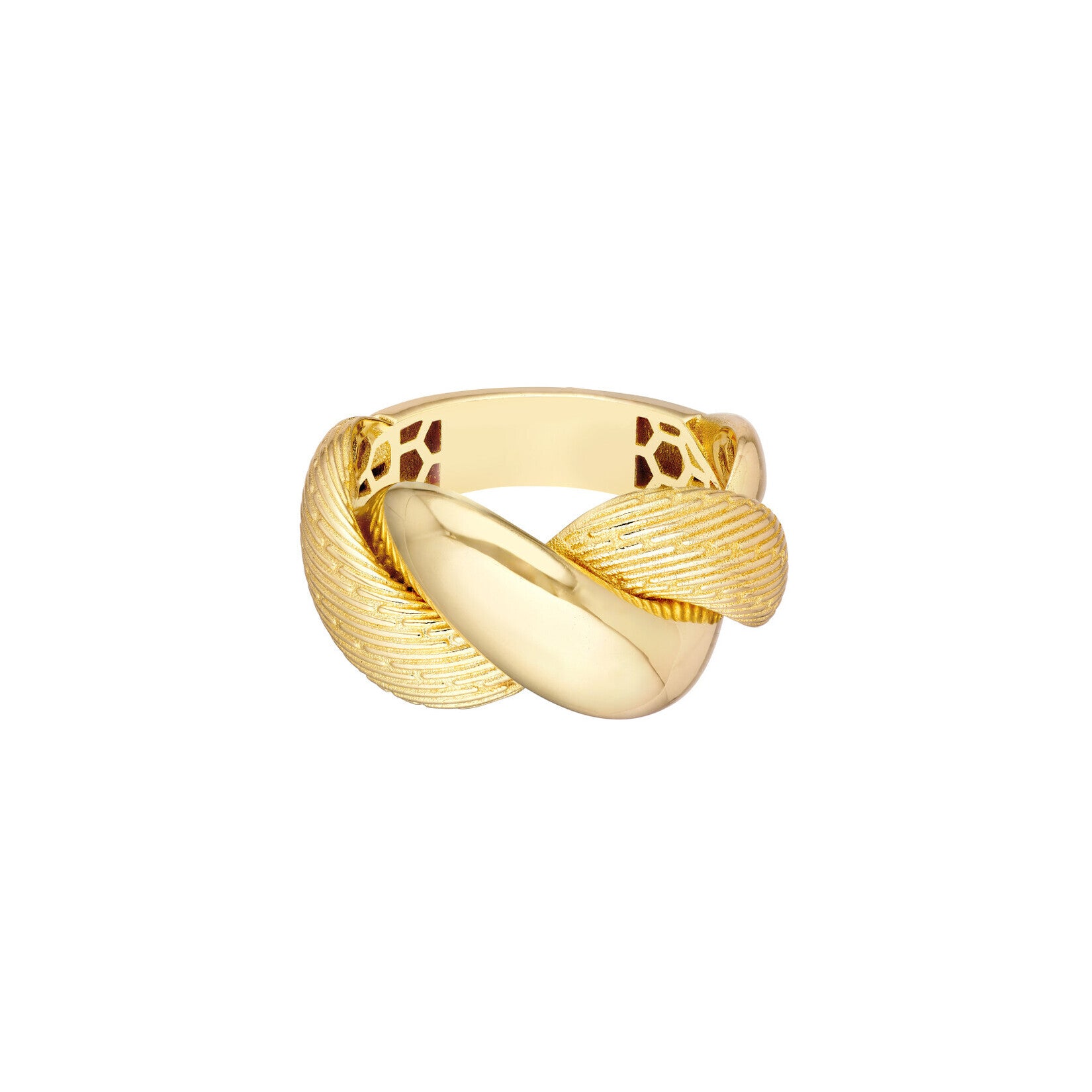 14K Yellow Gold Jumbo Textured Twist Ring