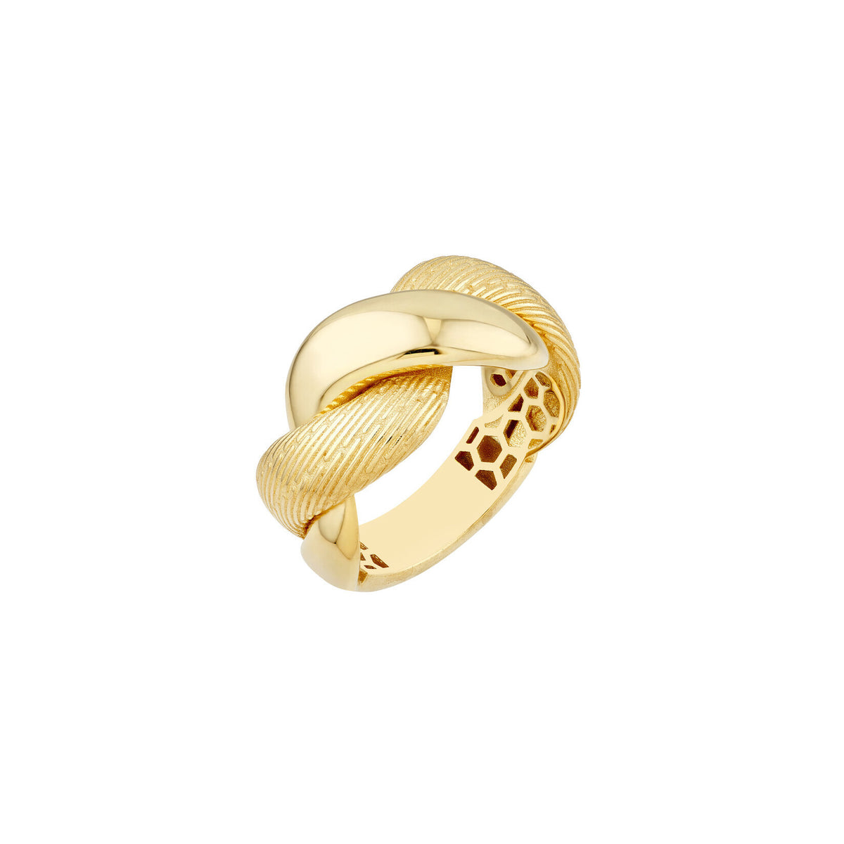 14K Yellow Gold Jumbo Textured Twist Ring