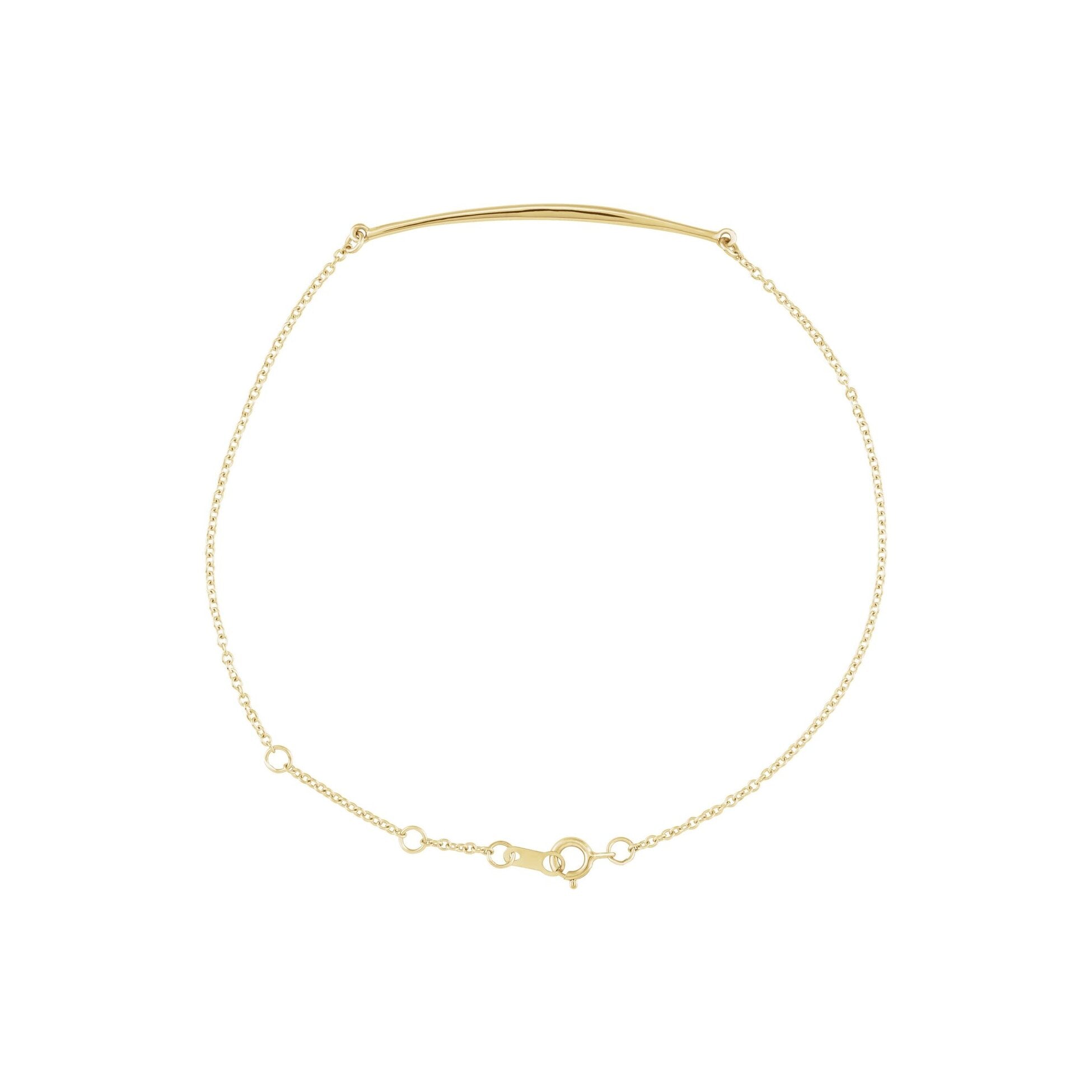 14K Yellow Gold Curved Bar Bracelet