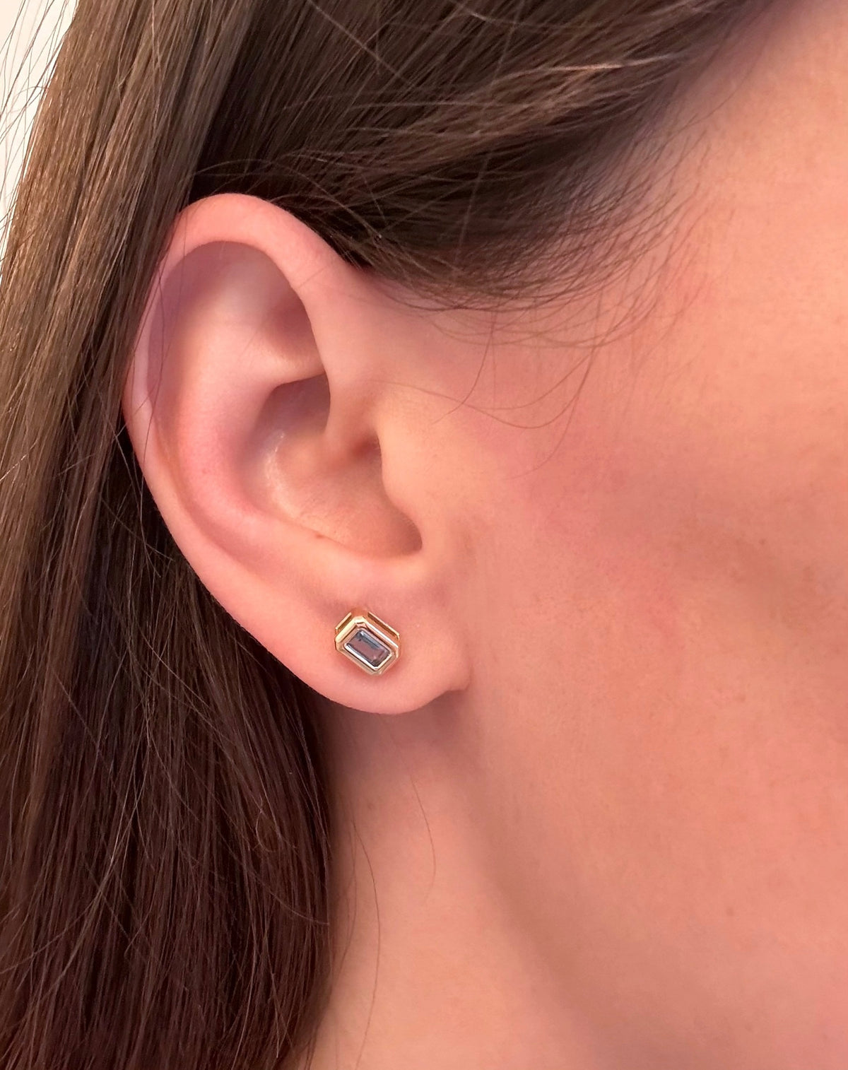 Sky Blue Topaz Bezel Earrings