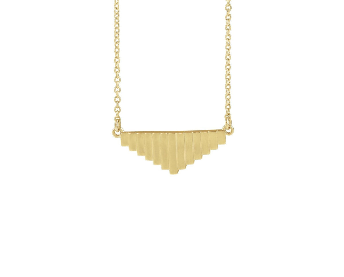 14K Yellow Gold Art Deco-Inspired Geometric Necklace