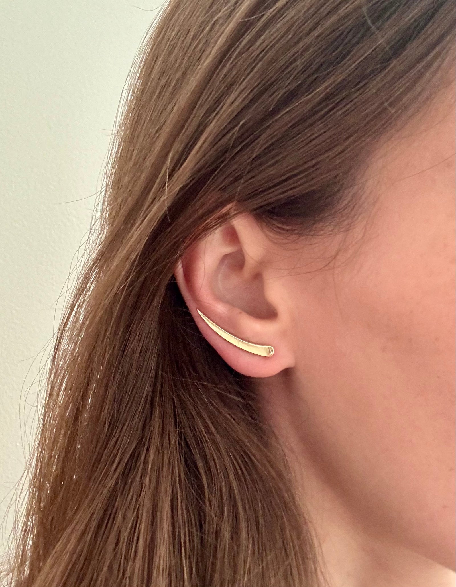 14K Yellow Gold Geometric Ear Climbers