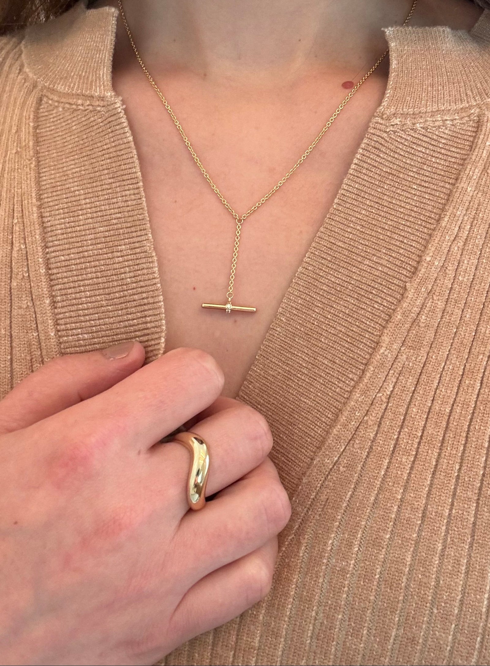 14K Yellow Gold Puffed Wave Ring