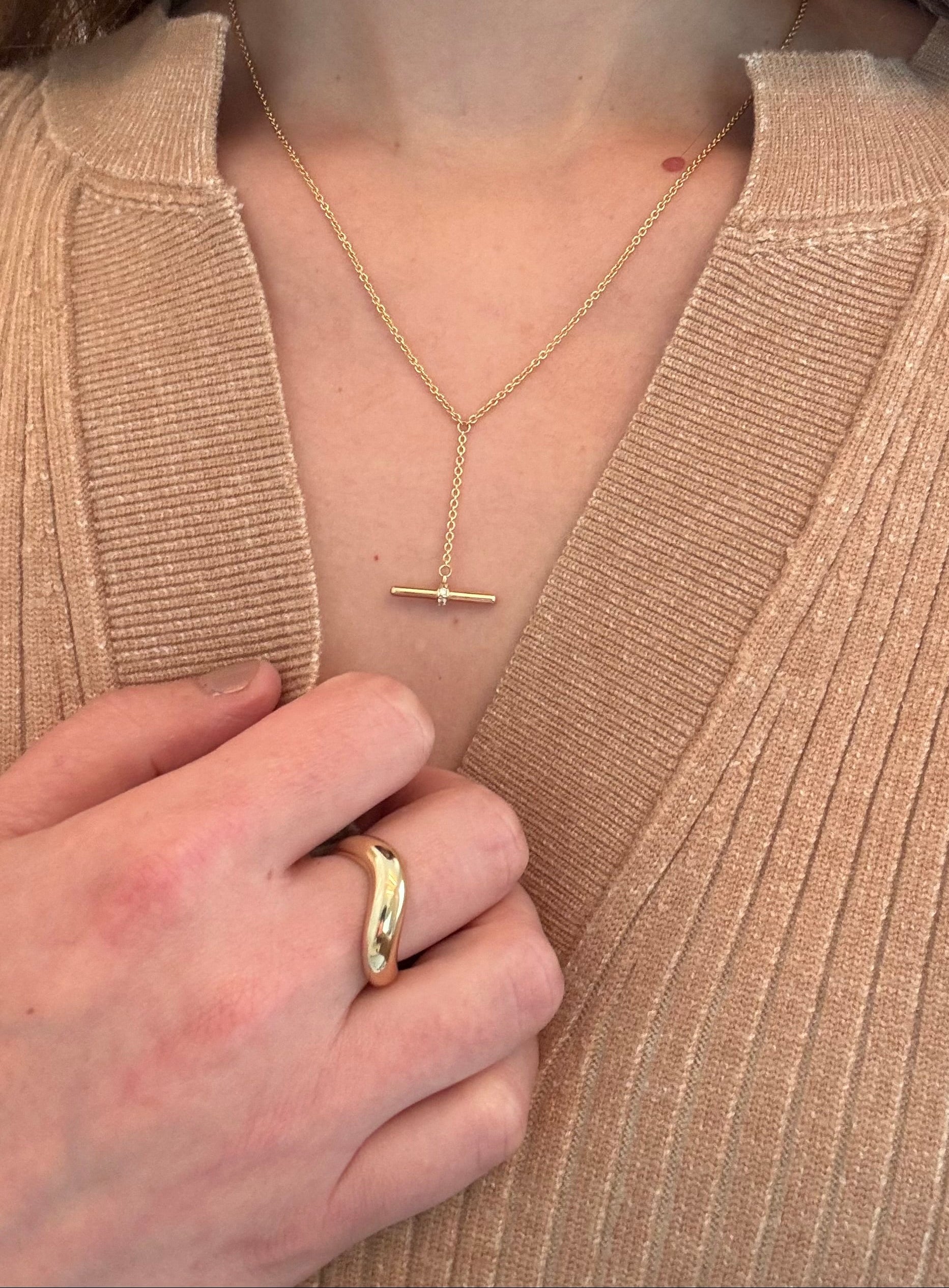 14K Yellow Gold Puffed Wave Ring