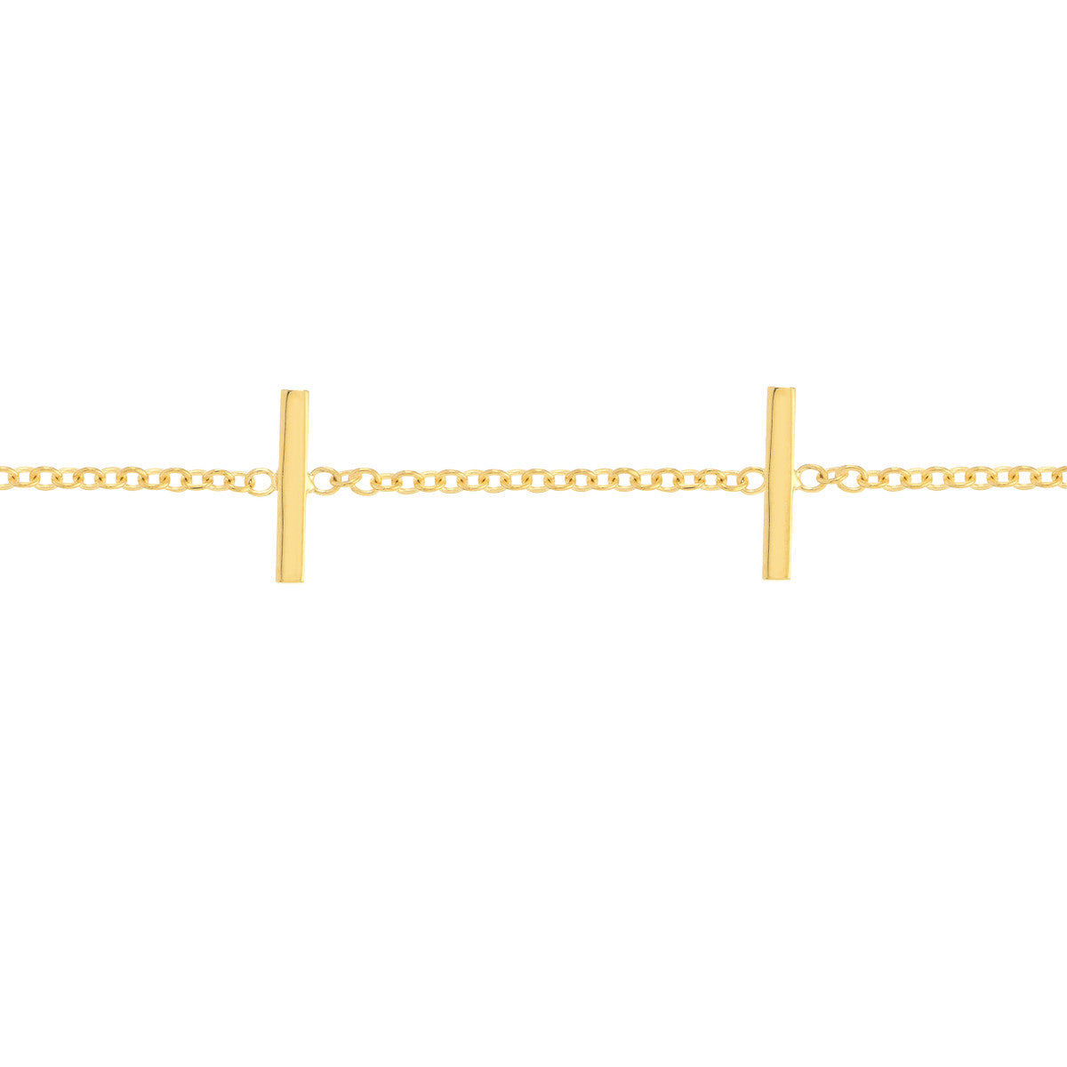 14K Yellow Gold Gold Bar Station Bracelet