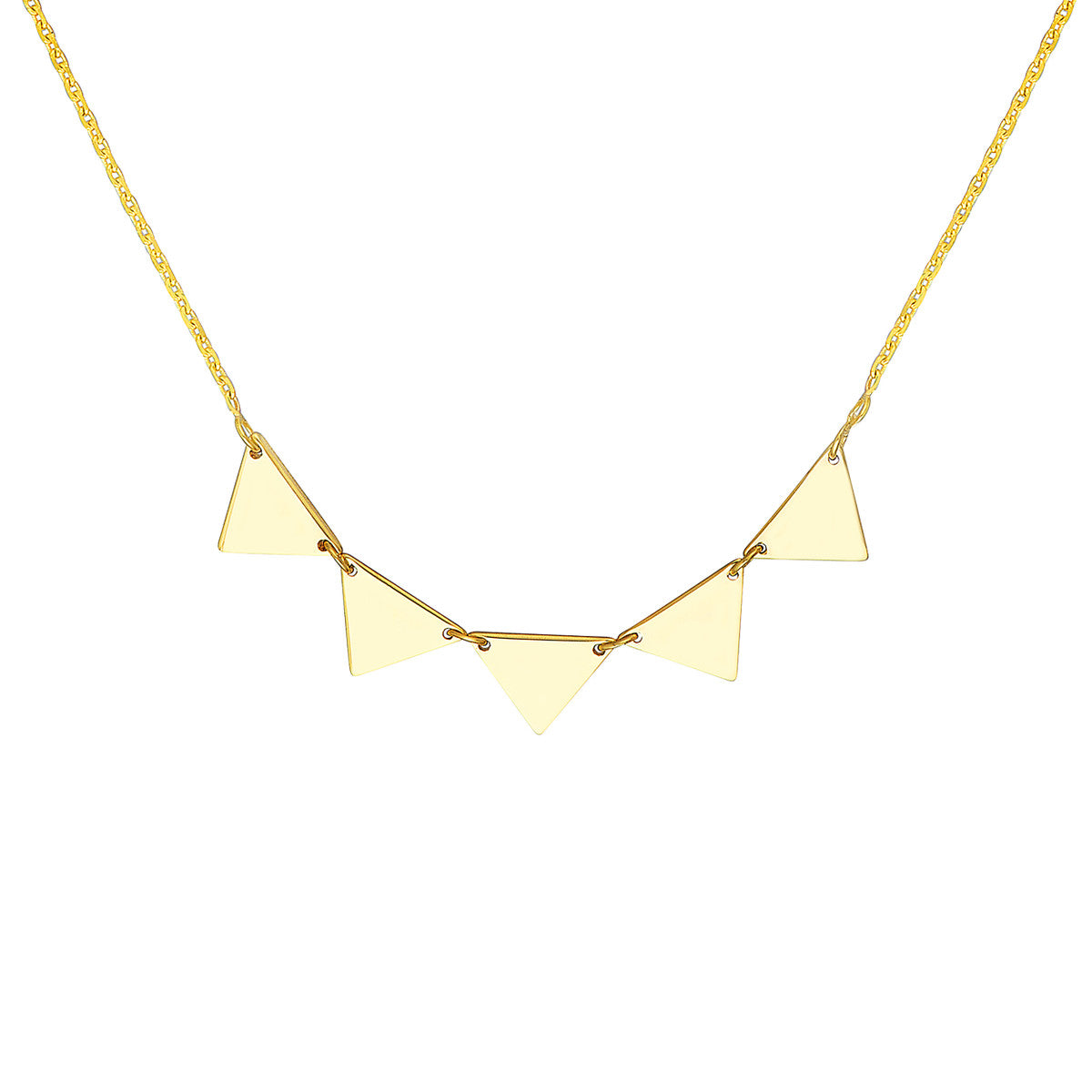 14K Yellow Gold Triangle Necklace