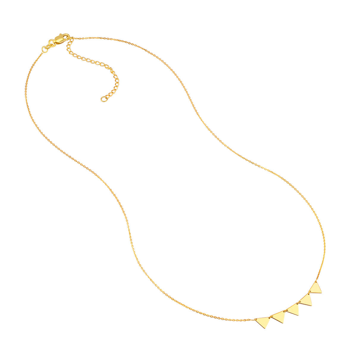 14K Yellow Gold Triangle Necklace